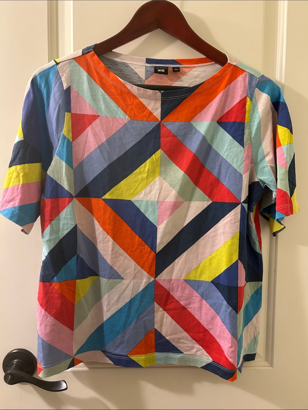 Marimekko Multicolor Geometric Tee - Bright Colorblock, Sz L